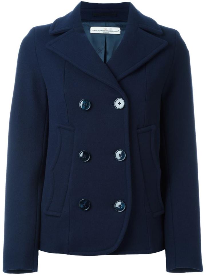 Golden Goose Deluxe Brand Classic Peacoat, Women's, Size: Small, Blue, Cotton/polyamide/cupro/virgin Wool