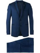 Lardini Piping Contrast Two-piece Suit, Men's, Size: 46, Blue, Wool/mohair/silk/cupro