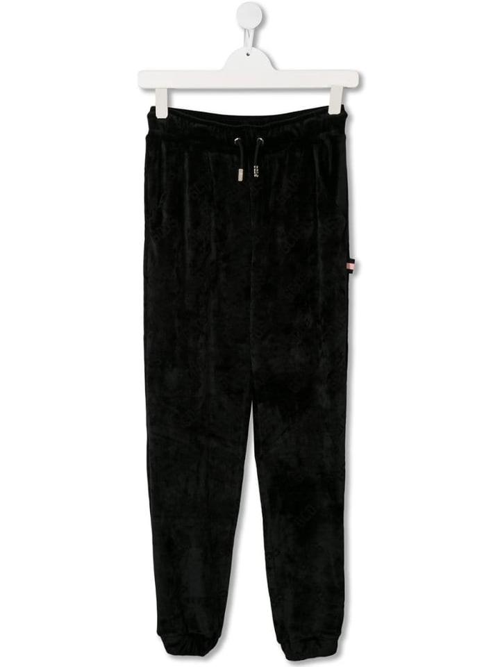 Gcds Kids Velvet Logo Trousers - Black