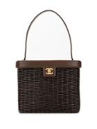 Chanel Pre-owned Woven Cc Shoulder Bag - Brown
