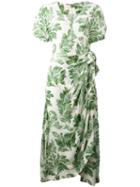 Ermanno Scervino Plant Print Dress, Women's, Size: 46, Green, Silk/viscose