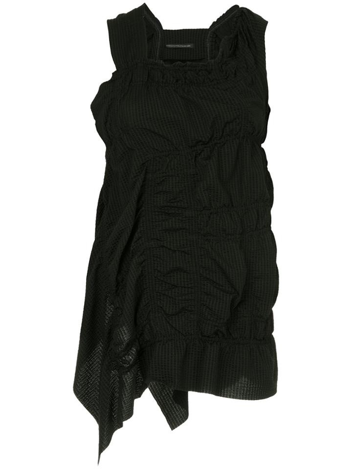 Y's Ruched Detail Top - Black