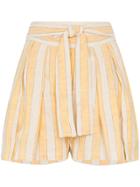 Three Graces Jola Stripe Tie-waist Shorts - Yellow