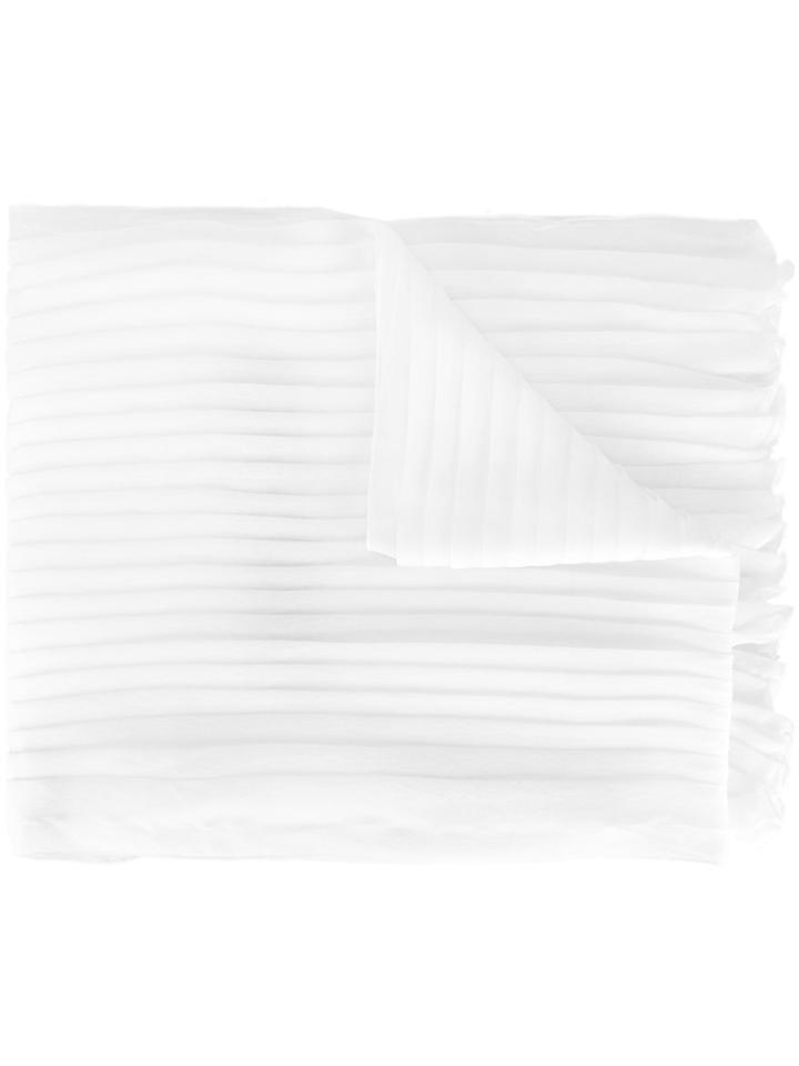 Chanel Vintage Bow Logo Detail Scarf, Women's, White