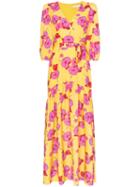 Borgo De Nor Floral-print Tiered-hem Maxi Dress - Yellow