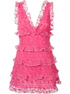 Giamba Ruffled Dress, Women's, Size: 44, Pink/purple, Polyester