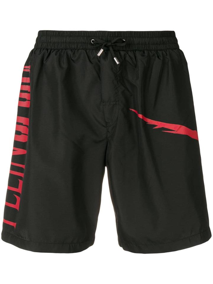 Plein Sport Stamped Track Shorts - Black