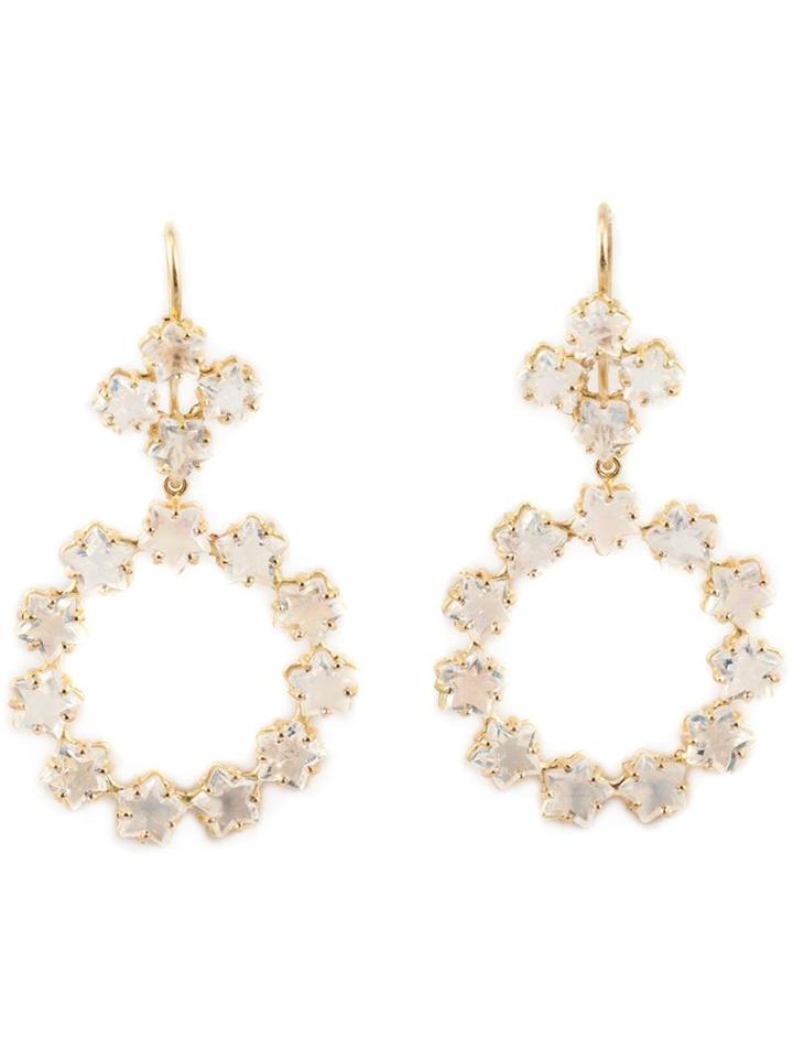 Marie Helene De Taillac 22kt Gold 'rainbow' Moonstone Earrings
