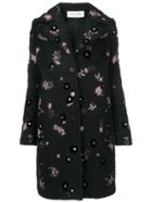 Valentino Embroidered Coat - Black