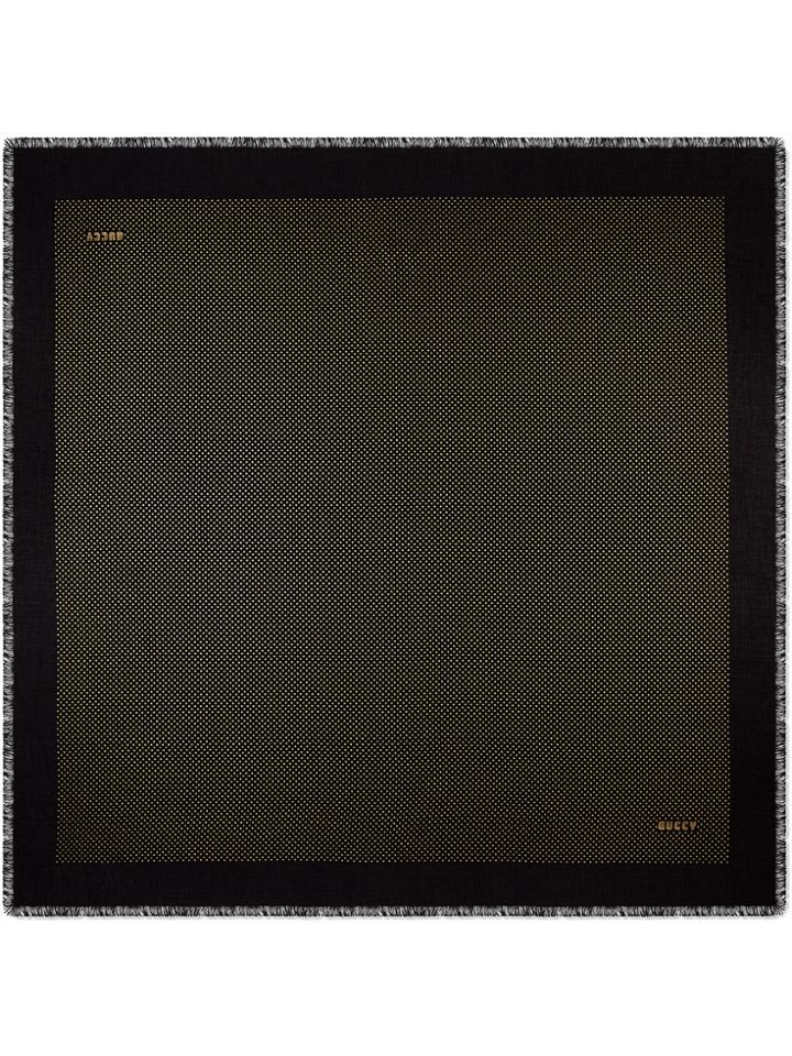 Gucci Guccy Modal Cashmere Shawl - Black