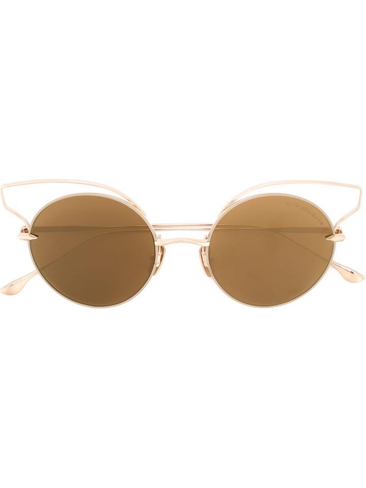 Dita Eyewear 'believer' Sunglasses, Women's, Grey, Gold Plated Titanium