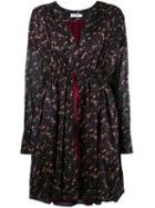 Roseanna Floral Print Dress, Women's, Size: 38, Black, Cotton/polyester