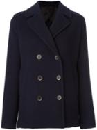 Msgm Short Double Breasted Coat, Women's, Size: 38, Blue, Cotton/polyamide/viscose/wool