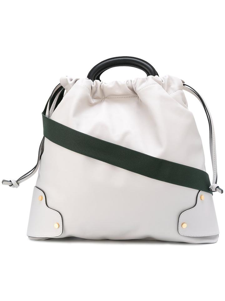 Marni - Ring Handle Crossbody Bag - Women - Leather - One Size, Grey, Leather
