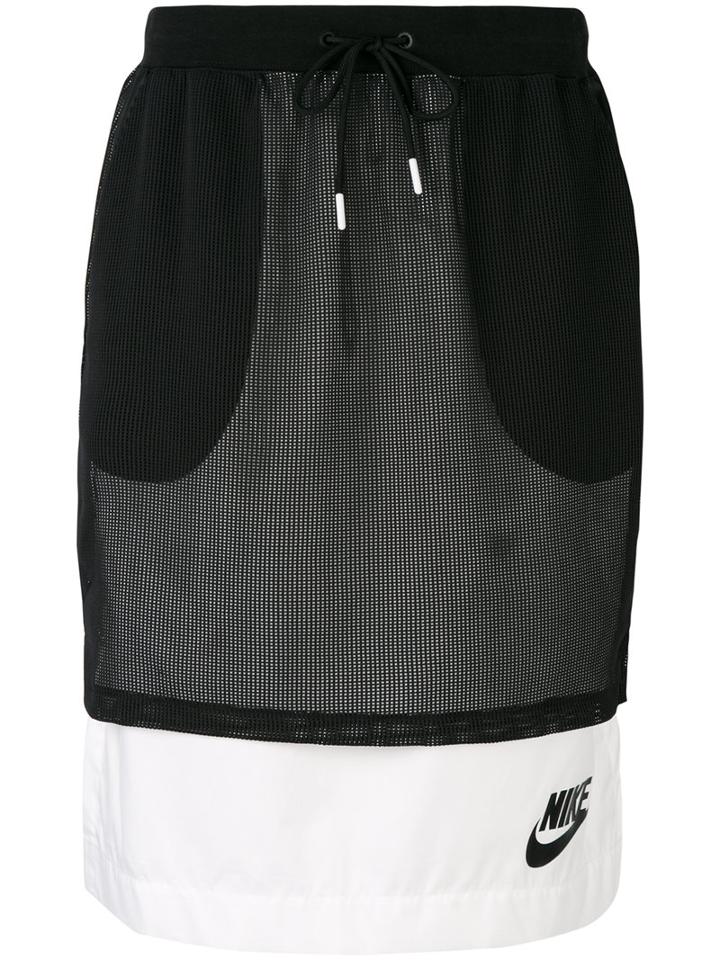 Nike - Mesh Logo Skirt - Women - Polyester - L, Black, Polyester