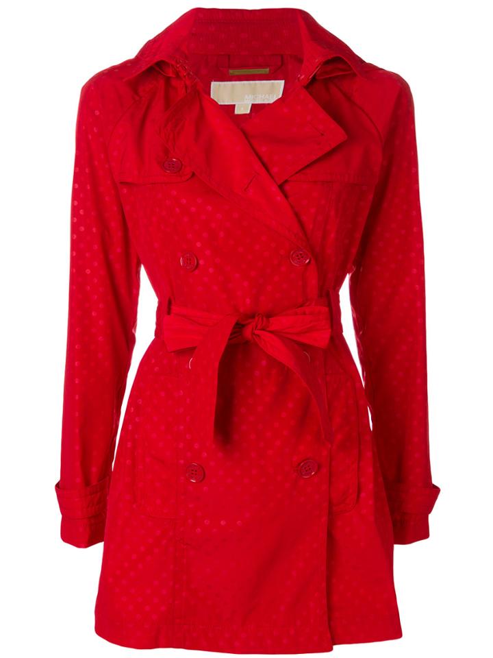 Michael Michael Kors Polka-dot Short Trench Coat - Red