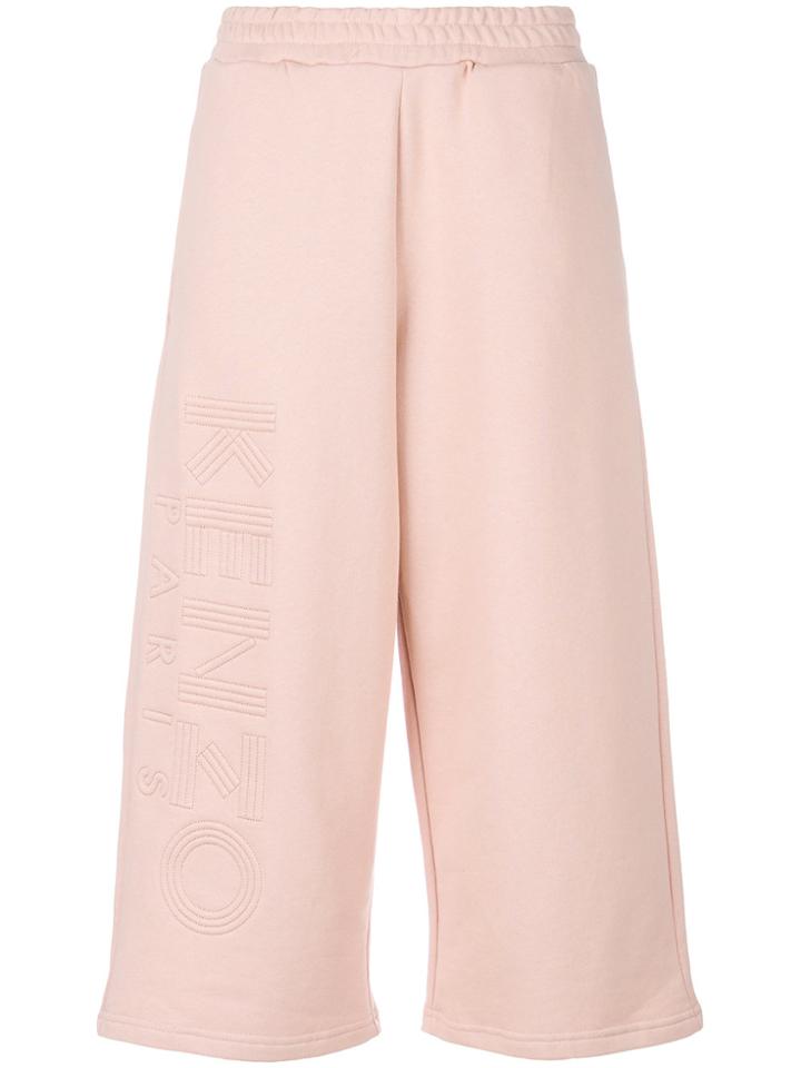 Kenzo Logo-embroidered Culottes - Pink & Purple
