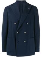 Lardini Double-breasted Fitted Blazer - Blue