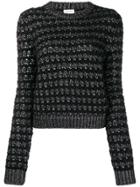 Saint Laurent Zigzag Knit Jumper - Black