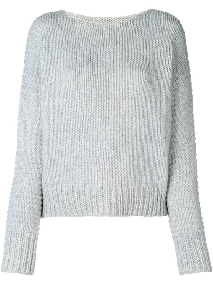 Fabiana Filippi Boat Neck Knitted Sweater - Grey