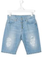 Dondup Kids Distressed Denim Shorts, Boy's, Size: 14 Yrs, Blue