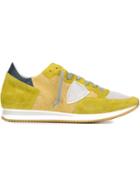 Philippe Model Perforated Sneakers, Men's, Size: 39, Yellow/orange, Rubber/leather/suede