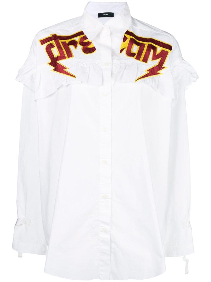 Diesel Ruffle Detail Shirt - White