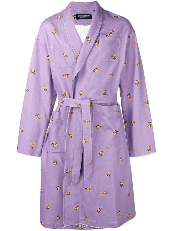 Undercover Belted Midi Coat - Purple
