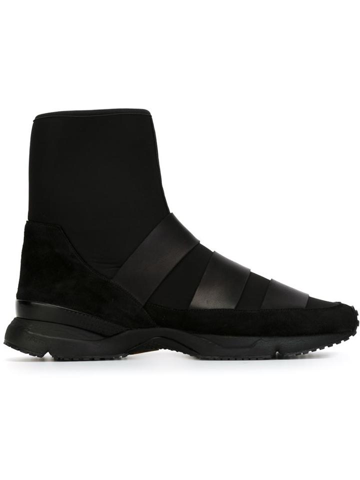 Damir Doma Flash Hi-top Sneakers, Men's, Size: 43, Black, Calf Leather/neoprene/rubber/neoprene