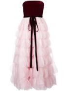 Oscar De La Renta Strapless Ruffled Dress - Pink