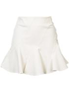 Derek Lam 10 Crosby Laced Detail Mini Skirt, Women's, Size: 0, White, Cotton/spandex/elastane