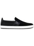 Emporio Armani Logo Slip-on Sneakers - Black