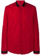 Les Hommes Contrasting Collar And Cuffs Shirt - Red