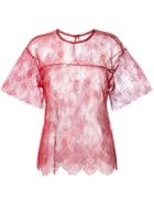 Philosophy Di Lorenzo Serafini Lace T-shirt, Women's, Size: 42, Red, Polyamide