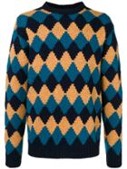 Prada Rhomb-design Loose Sweater - Blue