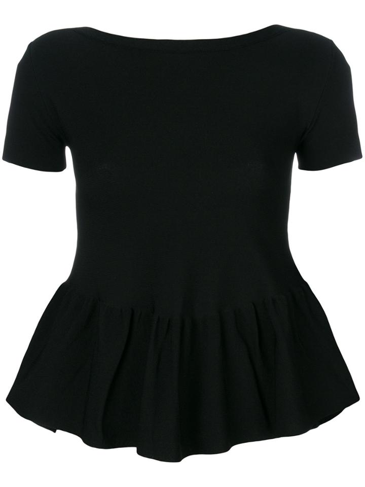 Roberto Collina Peplum Hem Blouse - Black