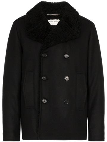 Saint Laurent Caban Double-breasted Coat - Black