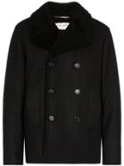 Saint Laurent Caban Double-breasted Coat - Black
