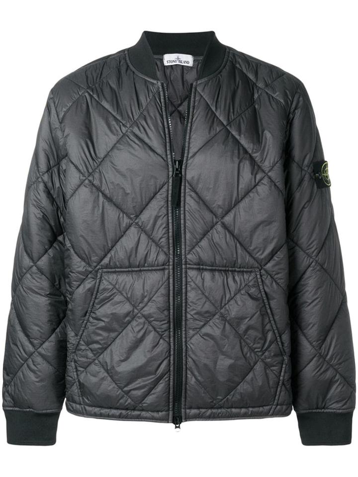 Stone Island Quilted Bomber Jacket - Black