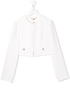 Elisabetta Franchi La Mia Bambina Star Studded Jacket - White