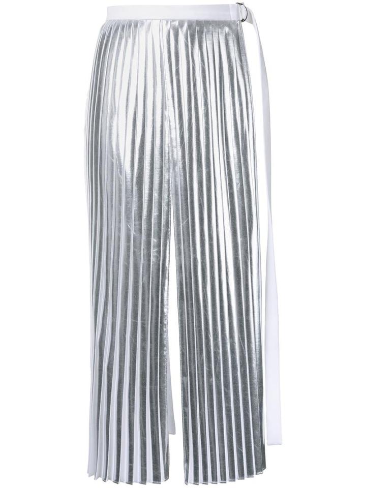 Taro Horiuchi Slit Pleated Apron Skirt, Women's, Grey, Polyester/rayon/polyethylene