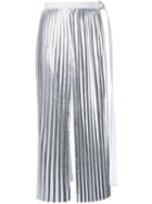 Taro Horiuchi Slit Pleated Apron Skirt, Women's, Grey, Polyester/rayon/polyethylene