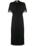 Givenchy Flared Pleated Midi Dress - Black