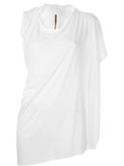 Rick Owens Lilies Asymmetric Draped T-shirt, Women's, Size: 44, White, Viscose/polyamide/cotton