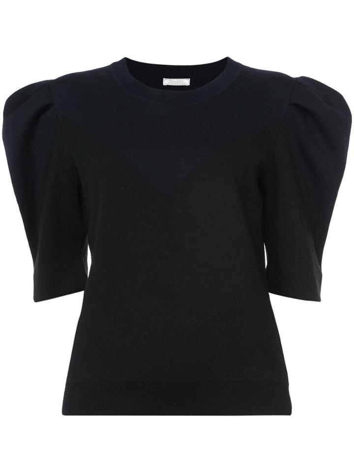Nina Ricci Puff Sleeve Knitted Top - Blue