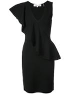 Dvf Diane Von Furstenberg Asymmetrical Ruffled Dress - Black