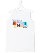 Fendi Kids - Graphic Eyes Logo Print T-shirt - Kids - Cotton/spandex/elastane - 14 Yrs, White