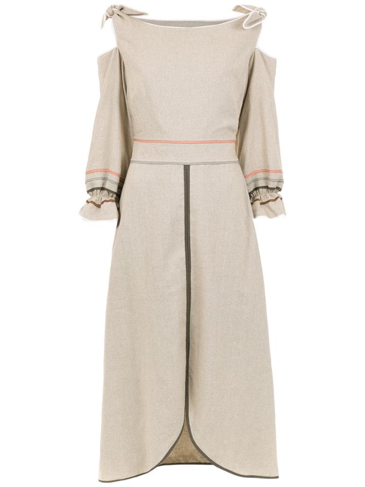 Framed Rainbow Midi Dress - Neutrals