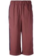 Odeeh - Flared Cropped Trousers - Women - Cotton - 38, Red, Cotton