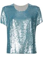 Amen Sequined T-shirt, Women's, Size: 42, Blue, Viscose/polyester